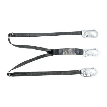 Msa Safety V-Series Standard Twin-Leg Adjustable Energy Absorbing Lanyard, 6', 36C Small Snaphooks, Csa 10188102